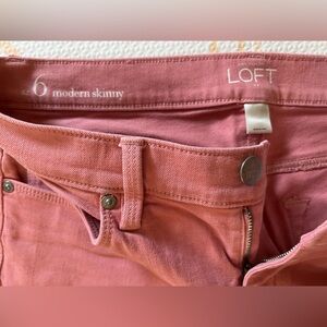 LOFT Skinny Modern Pink Pants